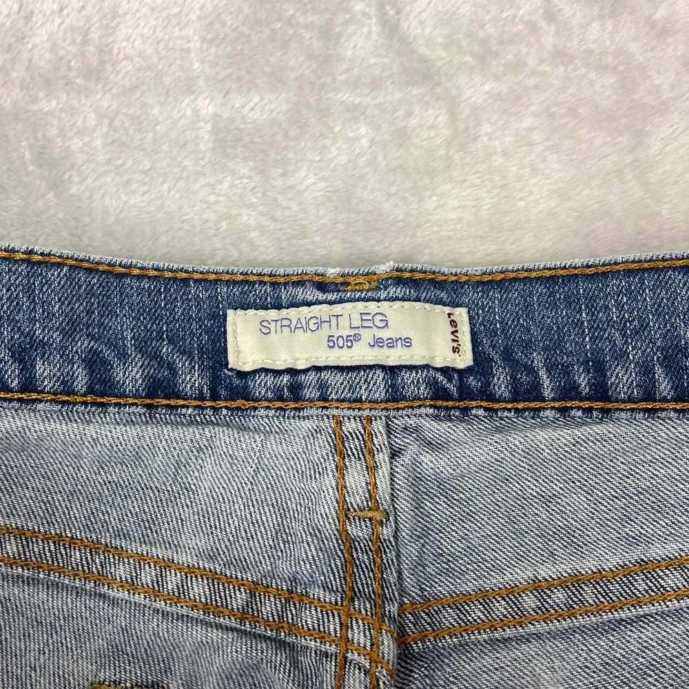Vintage Levi's 505 Jeans Womens 10 Blue Denim Stretch Single Stitch Straight Leg